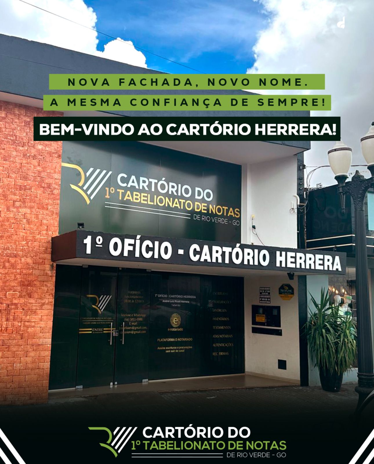 Nova fachada do Cartório Herrera